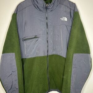 The North Face Men's Green & Grey Polartec Denali fleece Jacket size XL 25x29